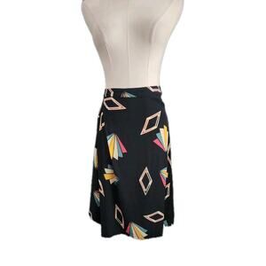 BA&SH $175 Valda Printed Gathered Shirred Side Lady Viscose Skirt Size 6 US